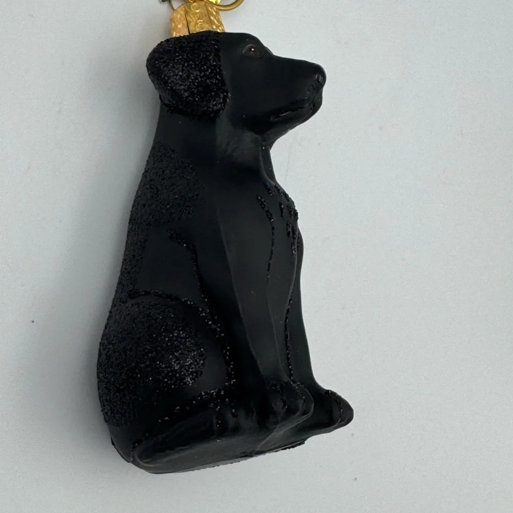 Old World Christmas BLACK LABRADOR Glass Ornament With Box‎ NEW
